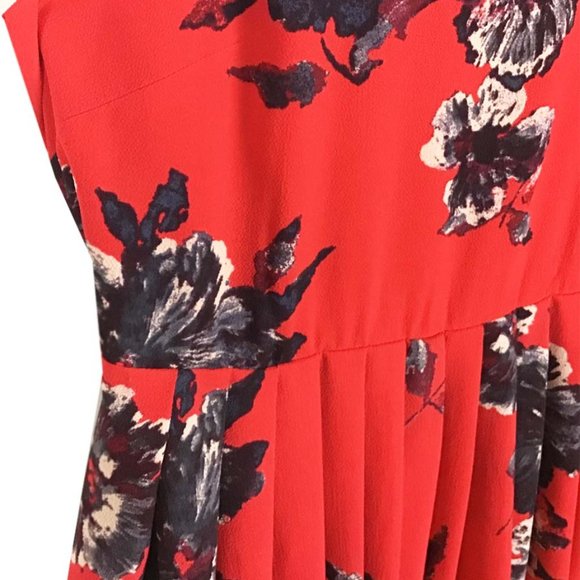 Free People Flutterby Red Floral Dress Sleeveless 4 - Picture 4 of 11
